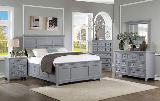 CASTLILE Night Stand w/ USB, Gray - Maxx Save 