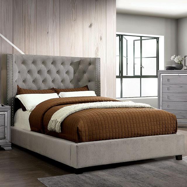 Cayla Cal.King, E.King, & Queen Bed Silver & Grey - Maxx Save 