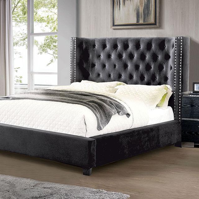 Cayla Cal.King, E.King, & Queen Bed Silver & Grey - Maxx Save 