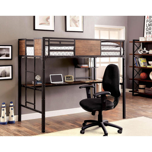 CLAPTON Black Twin Bed w/ Workstation - Maxx Save 