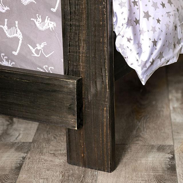 Arlette Twin/Twin Bunk Bed Brown, Black, Gray, & White - Maxx Save 