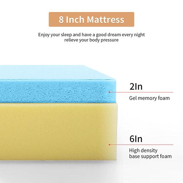 Artemisia 8" Memory Foam Mattress White - Maxx Save 
