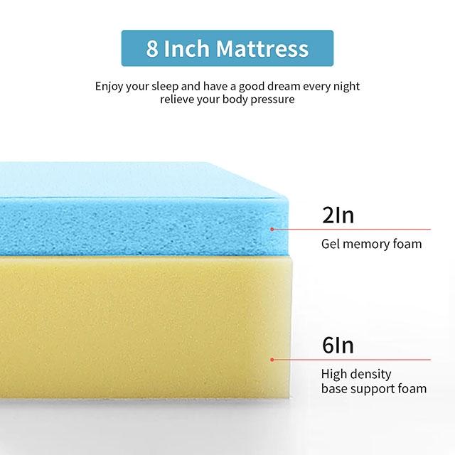 Artemisia 8" Memory Foam Mattress White - Maxx Save 