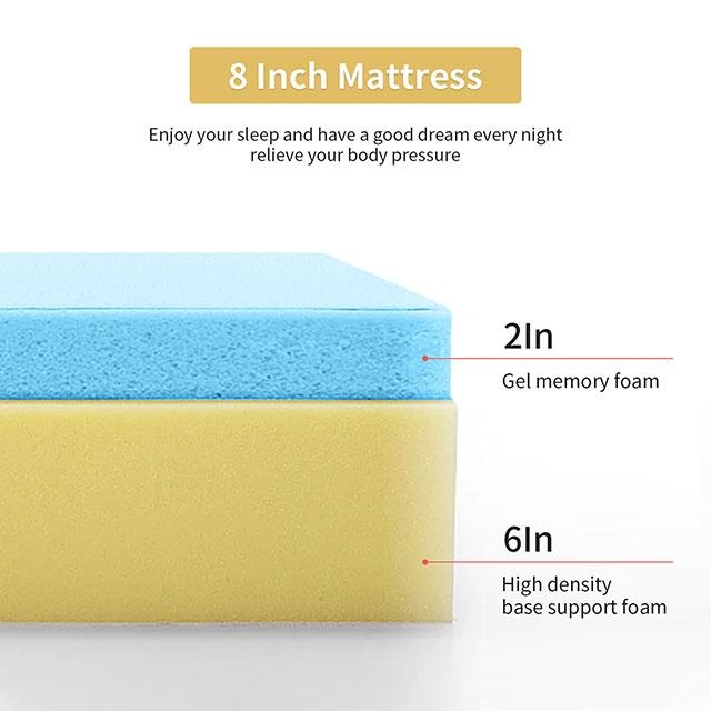 Artemisia 8" Memory Foam Mattress White - Maxx Save 