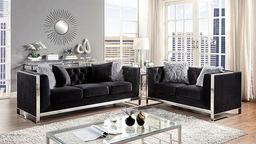 EVADNE Loveseat w/ Pillows, Black - Maxx Save 