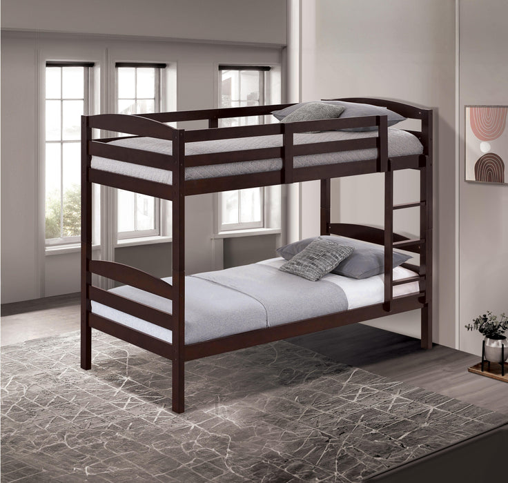 Finsbury Twin Twin Bunk Bed Espresso, Grey & White - Maxx Save 
