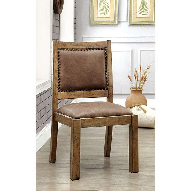 GIANNA Rustic Pine/Brown Side Chair (2/CTN) - Maxx Save 