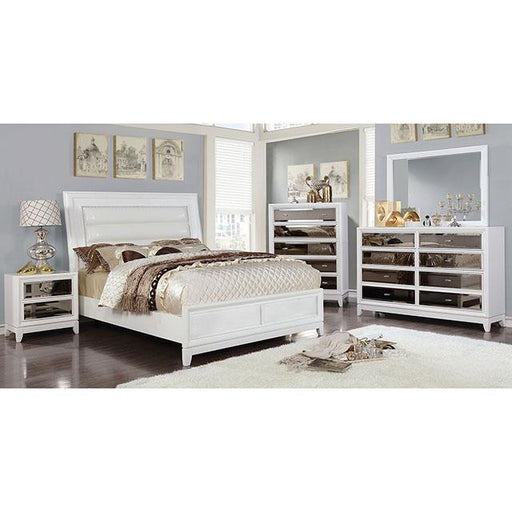Golva E.King & Queen Bed White & Silver - Maxx Save 