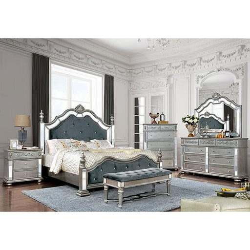 Azha Silver/Gray Cal.King & Queen Bed - Maxx Save 