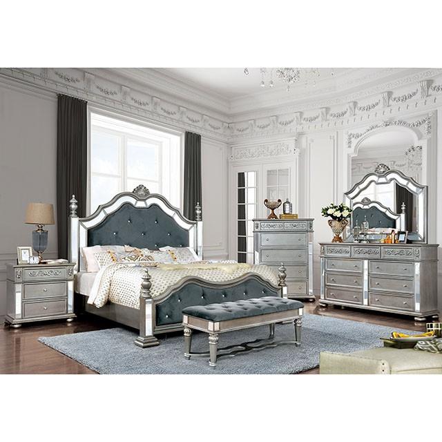 Azha Silver/Gray Cal.King & Queen Bed - Maxx Save 