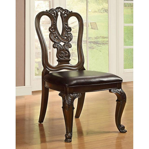 Bellagio Brown Cherry Wooden Side Chair (2/CTN) - Maxx Save 