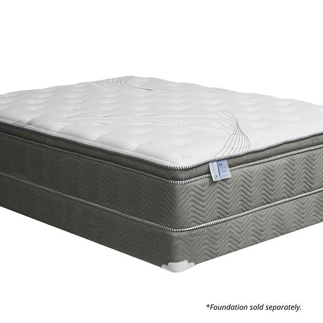 STORMIN White/Gray 13" Euro Pillow Top Mattress, Queen - Maxx Save 