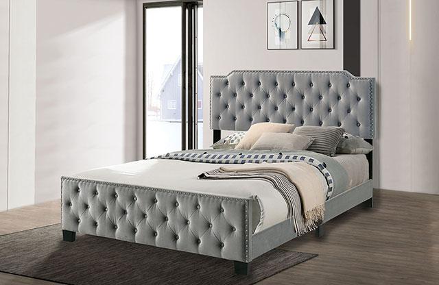 CHARLIZE E.King Bed, Gray