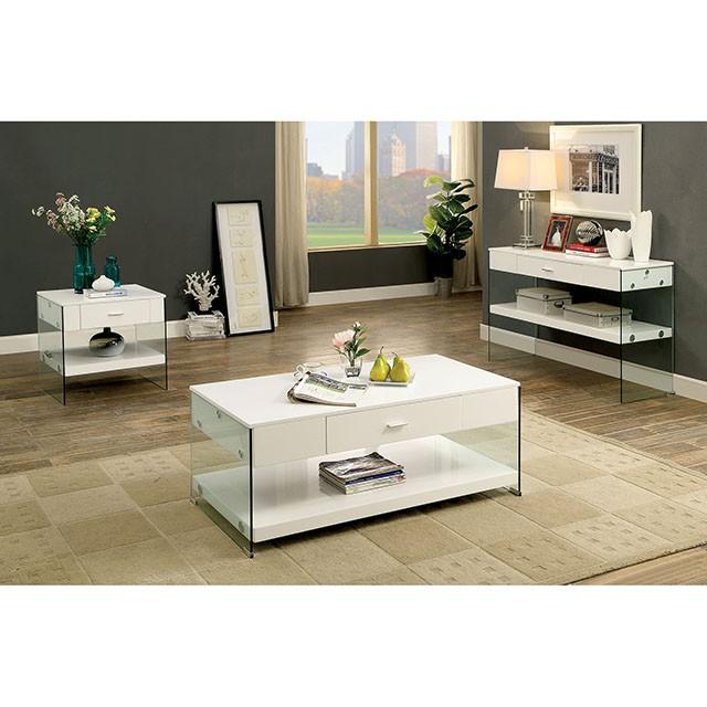 Raya White Sofa Table, White - Maxx Save 