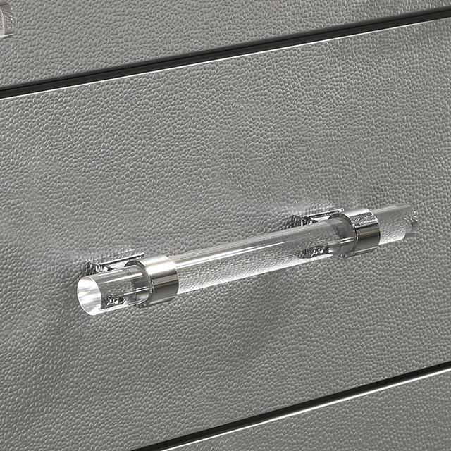 MADDIE Night Stand, Silver - Maxx Save 