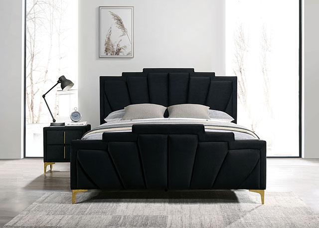 FLORIZEL Cal.King Bed, Black