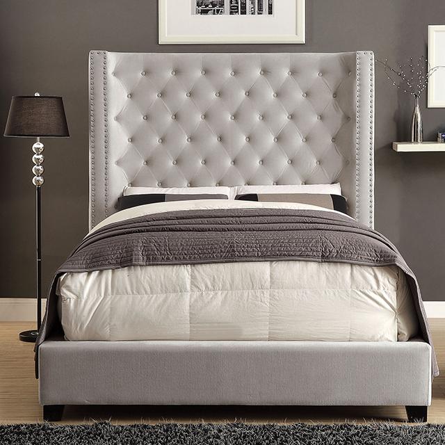 ROSABELLE E.King & Queen Bed, Black, Gray, & Ivory,