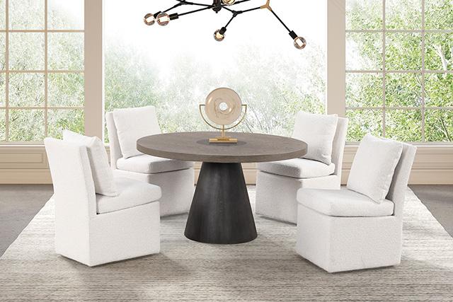 Broager 5 Pc Dining Table Set (White Caster Chairs) Rustic Oak - Maxx Save 