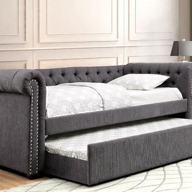 LEANNA Gray Full Daybed w/ Trundle, Gray - Maxx Save 