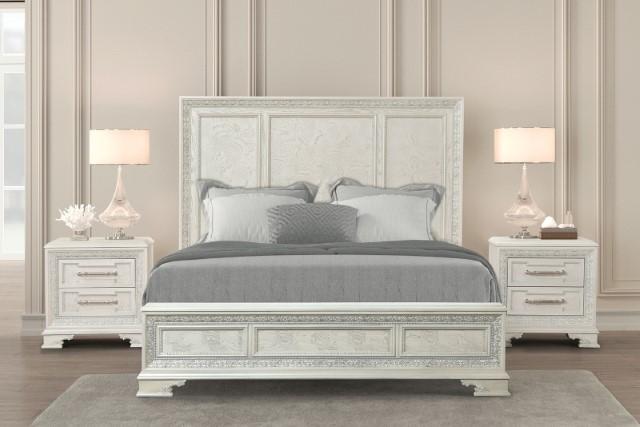 Stella Mia E.King & Queen Bed White & White - Maxx Save 