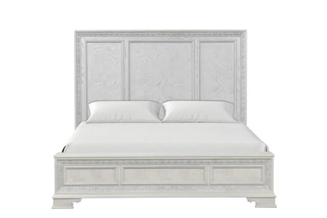 Stella Mia E.King & Queen Bed White & White - Maxx Save 