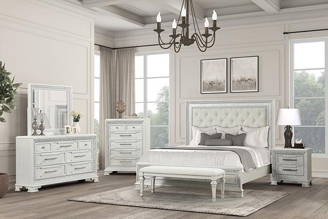 Stella Mia E.King & Queen Bed White & White - Maxx Save 