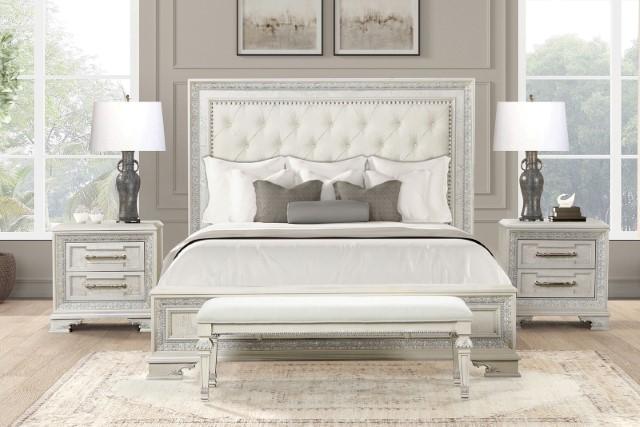 Stella Mia E.King & Queen Bed White & White - Maxx Save 