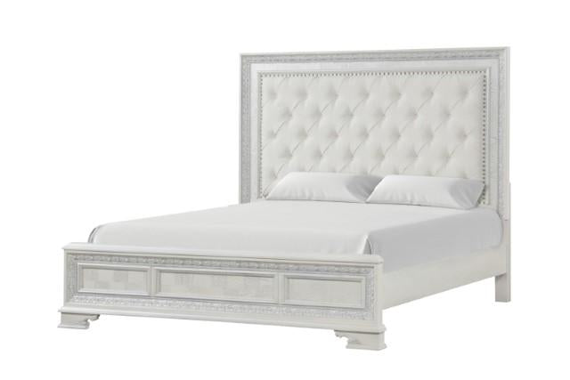 Stella Mia E.King & Queen Bed White & White - Maxx Save 