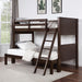 STAMOS Full/Full, Twin/Full, & Twin/twin Bunk Bed, Walnut - Maxx Save 