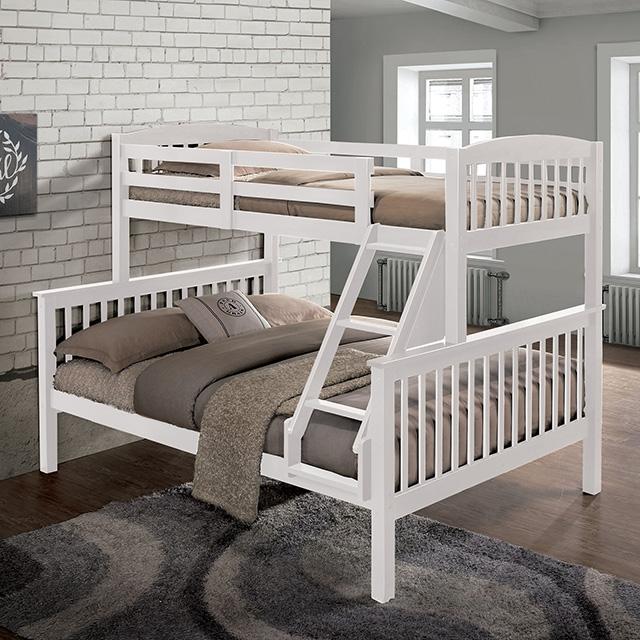 Brookings Twin/Full Bunk Bed White, Brown & Black - Maxx Save 