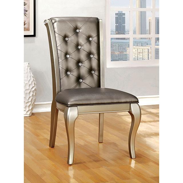 AMINA Champagne Side Chair (2/CTN) - Maxx Save 