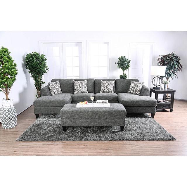 Lowry Gray Sectional w/ Ottoman - Maxx Save 