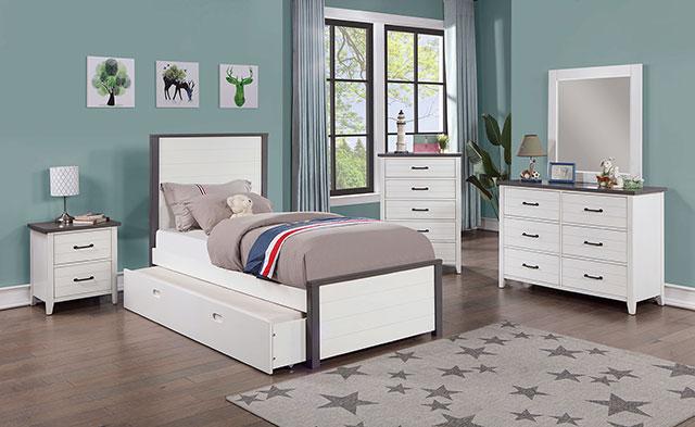PRIAM Night Stand, White/Gray - Maxx Save 