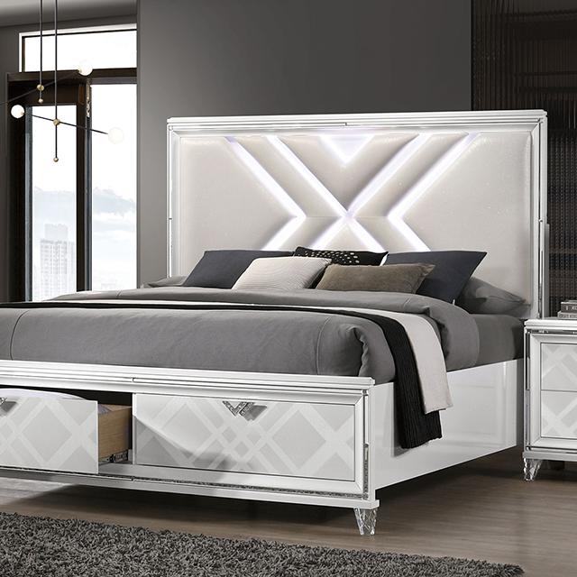 Emmeline 4 & 5 Piece Queen Bedroom Set Gray & White - Maxx Save 