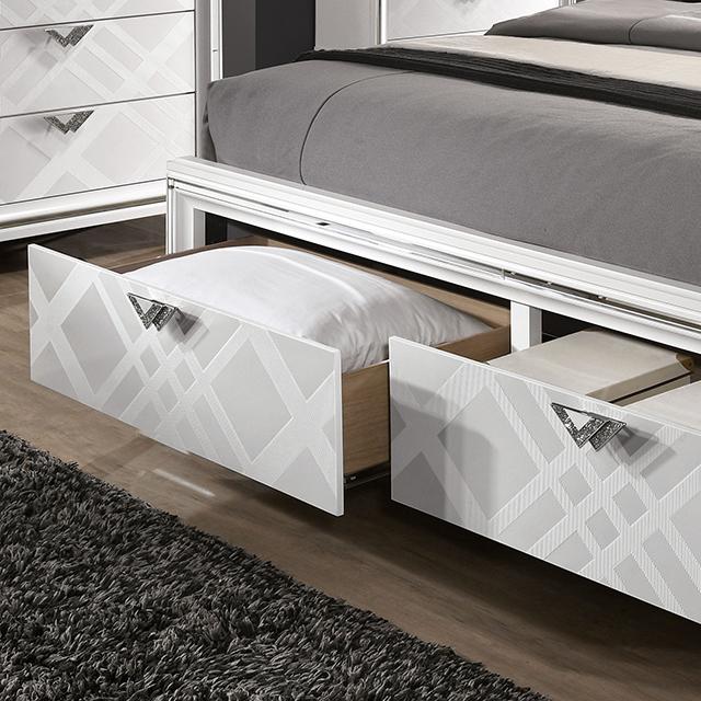 Emmeline 4 & 5 Piece Queen Bedroom Set Gray & White - Maxx Save 