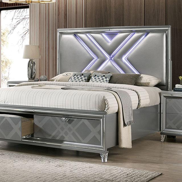 Emmeline 4 & 5 Piece Queen Bedroom Set Gray & White - Maxx Save 