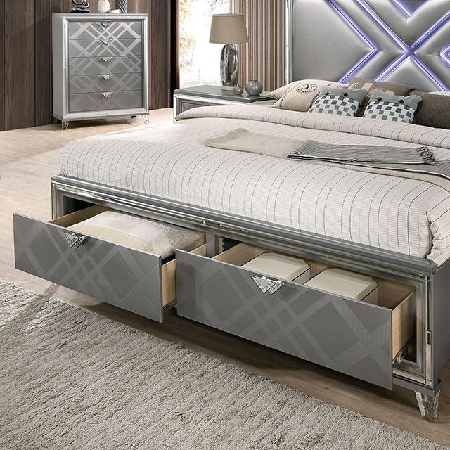 Emmeline 4 & 5 Piece Queen Bedroom Set Gray & White - Maxx Save 
