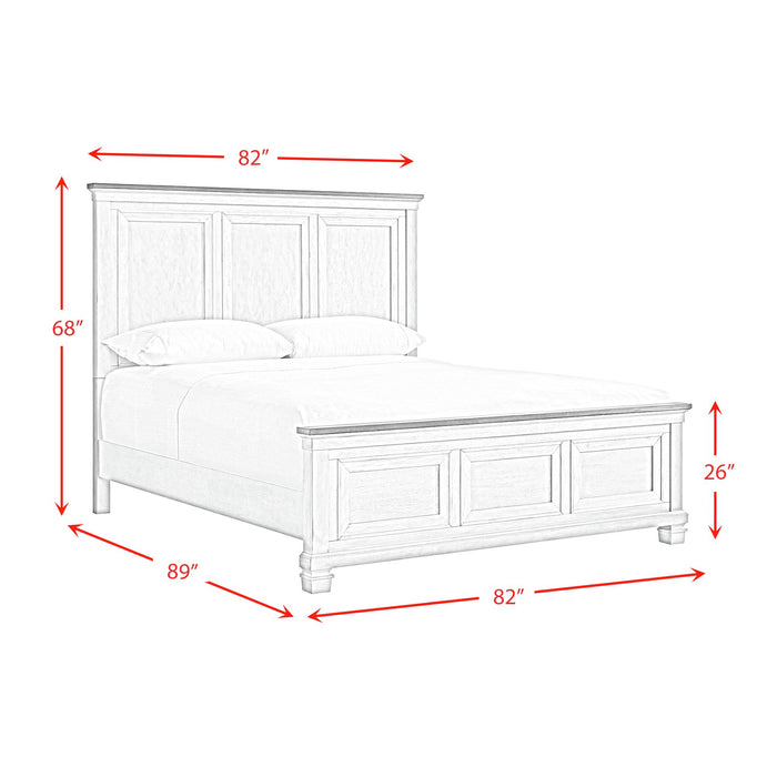 Farmington Panel Bedroom Set in Medium Brown and Washed Stone - Maxx Save 