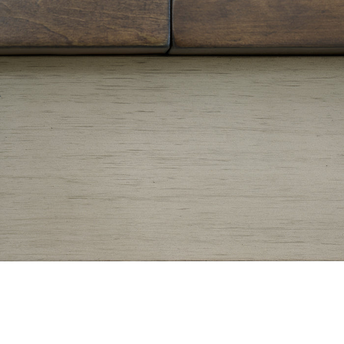 Farmington Storage Dining Bench in Medium Brown and Washed Stone - Maxx Save 