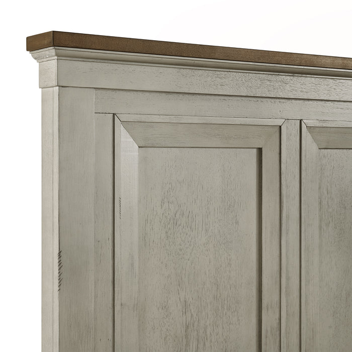 Farmington Panel Bedroom Set in Medium Brown and Washed Stone - Maxx Save 