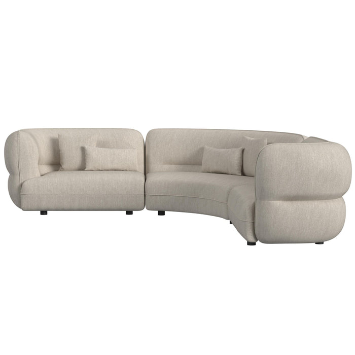 Four Seasons RHF Loveseat in Woolen Camel with 2 Pillows - Maxx Save 