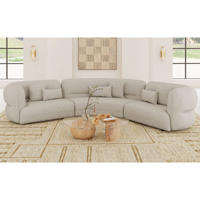 Four Seasons RHF Loveseat in Woolen Camel with 2 Pillows - Maxx Save 