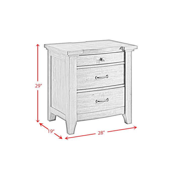 Gage 3-Drawer Nightstand with USB and Power in Chestnut - Maxx Save 