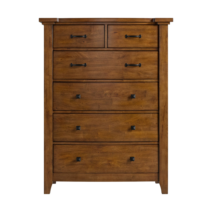 Gage 6-Drawer Chest in Chestnut - Maxx Save 