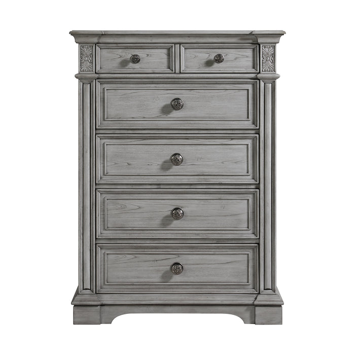 Glenmore 5-Drawer Chest in Aged Grey - Maxx Save 