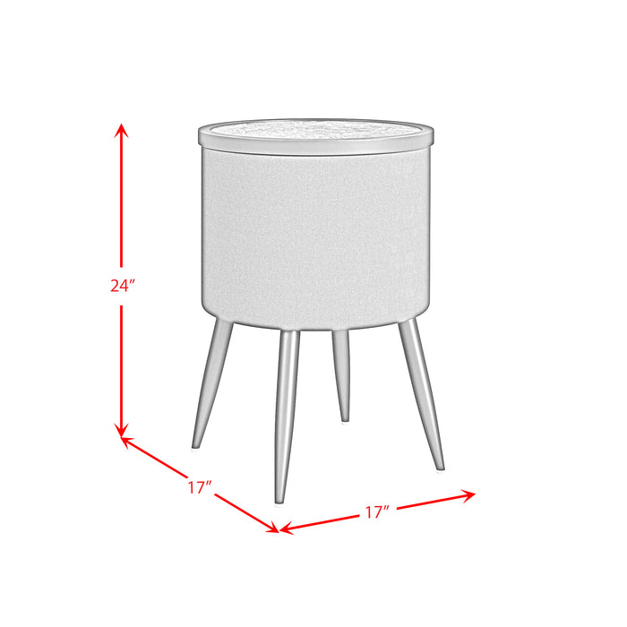 Halo Round Smart End Table in Black - Maxx Save 