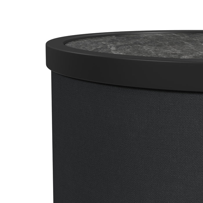 Halo Round Smart End Table in Black - Maxx Save 