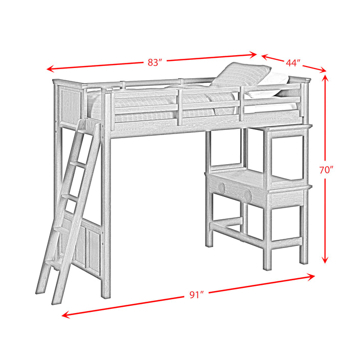 Hampton Kids Loft with Ladder and Desk with Speaker