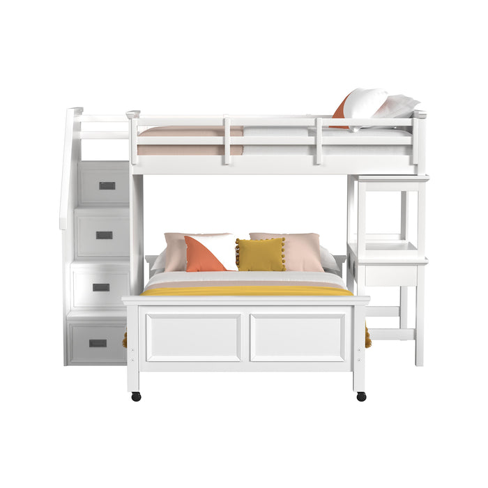 Hampton Kids Over Loft with Staircase and Desk with Speaker - Maxx Save 