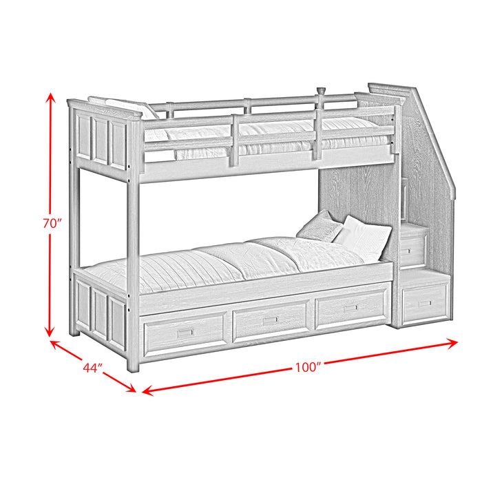 Hampton Kids Over Bunk with Staircase and Trundle Bedroom Set - Maxx Save 